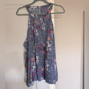 Blue Flowery Off Shoulder Blouse 🌺🌸